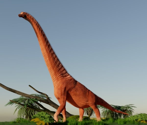 Recreation of Lusotitan, brachiosaur sauropod from Portugal